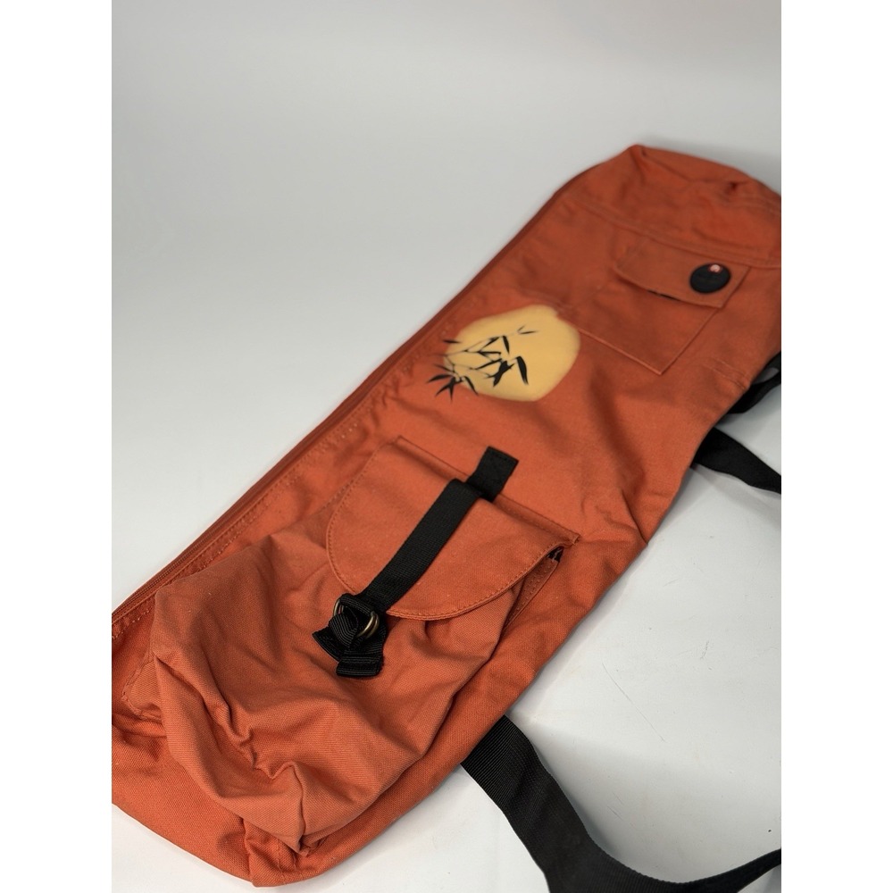 Vintage Gaiam Canvas Orange Yoga Mat Tote Shoulder Duffle Duffel Bag